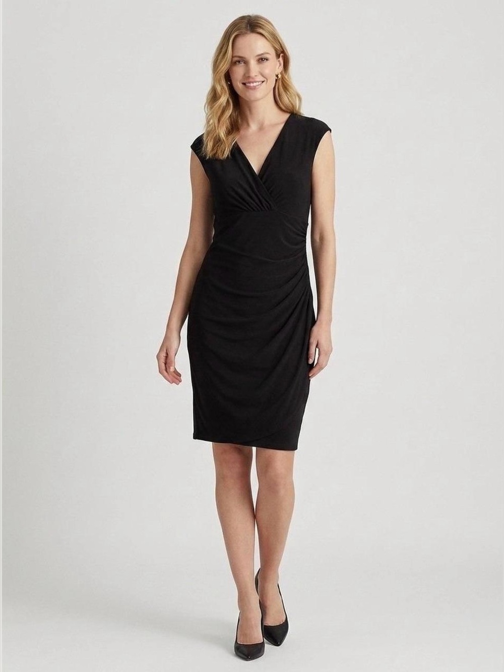 Lauren Ralph Lauren Black Ruching Dress